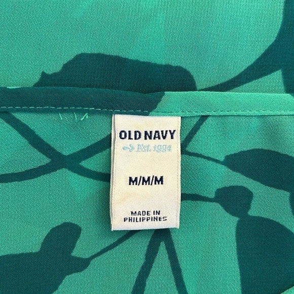 Old Navy Green Sheer Tropical Print Swimsuit Cover-Up Dress Size Medium - Picture 6 of 7